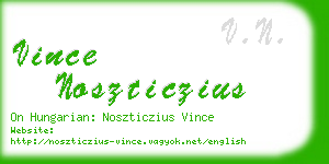 vince noszticzius business card